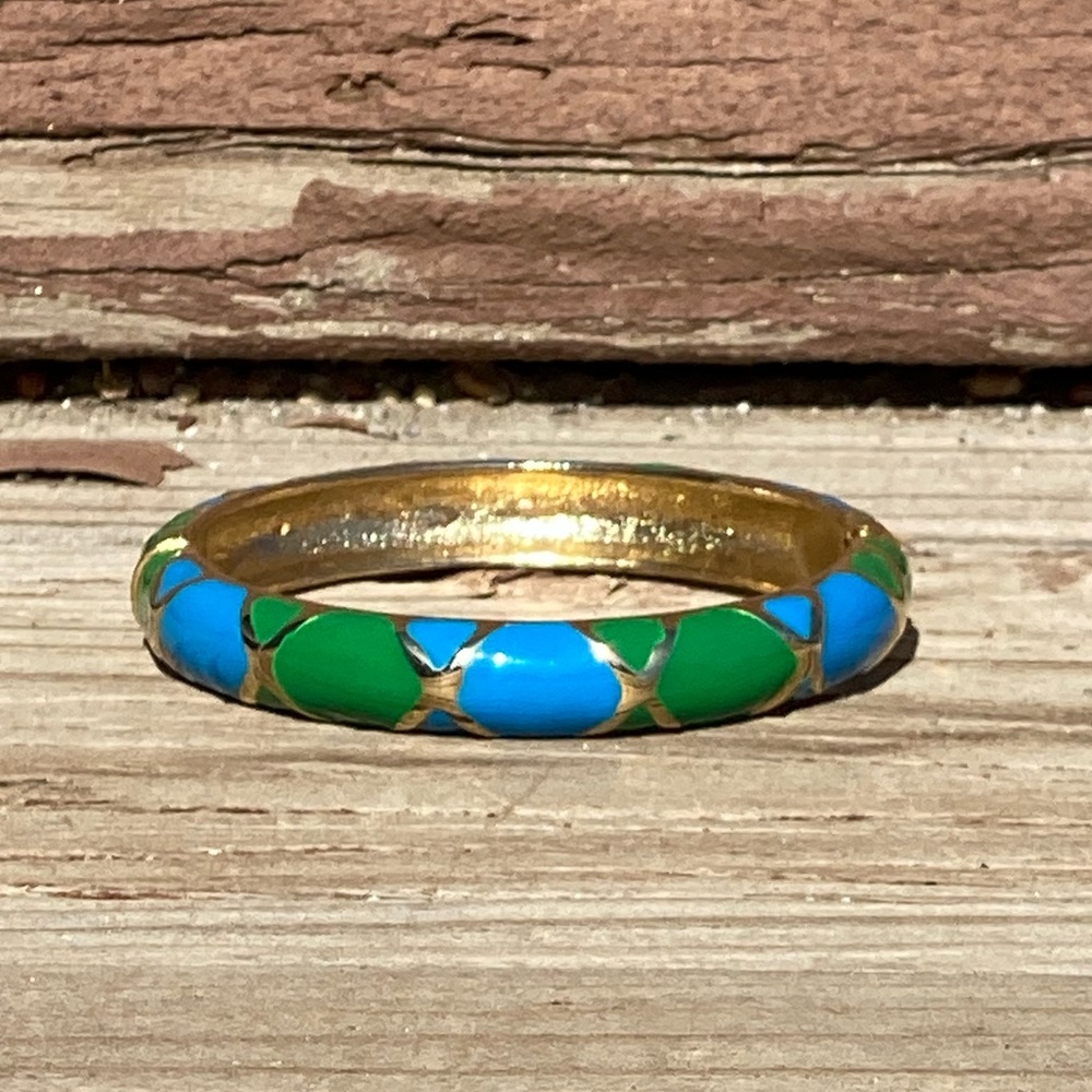 Bundle 3 for 50% off 1960s Enameled Goldtone Hinged Bangle